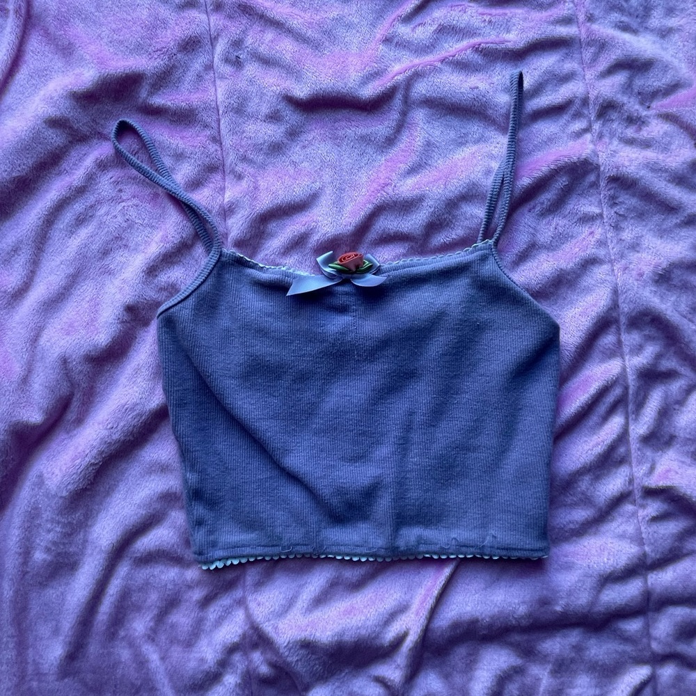 Dollskill sugar Thrillz lavendar and white lace crop top XS
